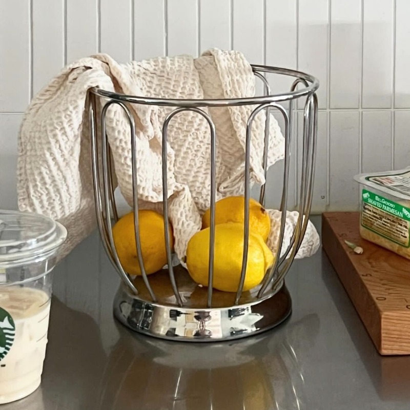 Food Storage Restaurant - Cestino per Frutta Minimalista in Acciaio
