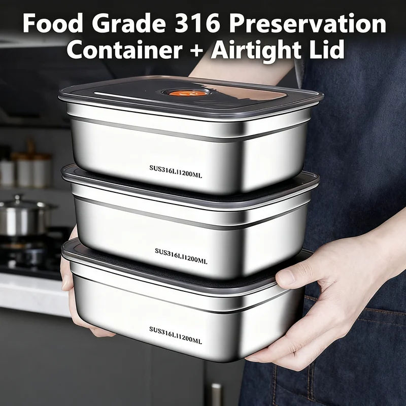 Xxl Food Storage Container - Contenitore per Alimenti in Acciaio Inox