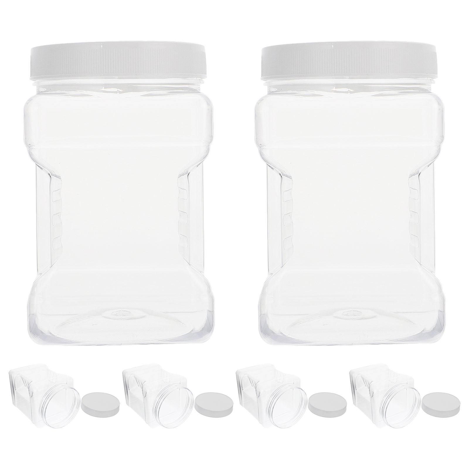 Food Storage Handling - 6 Contenitori Quadrati Trasparenti in Plastica,