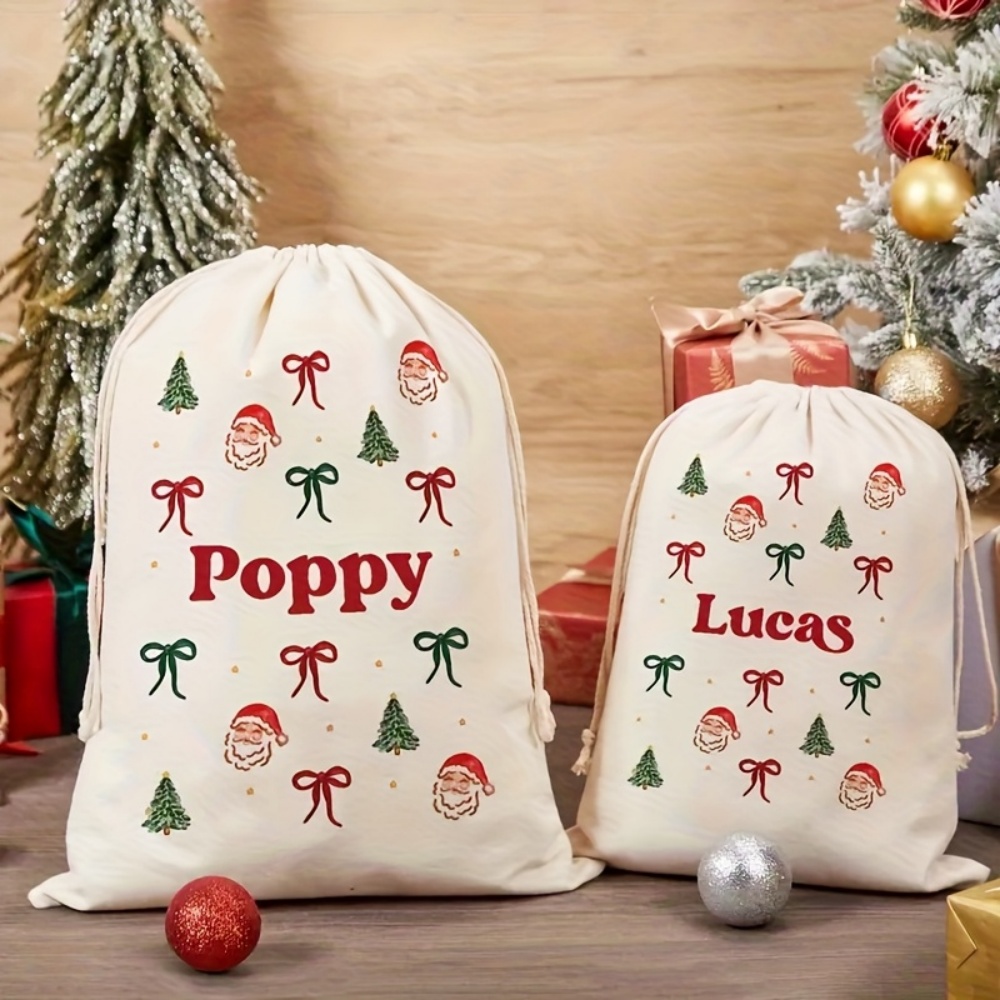 Food Storage In Plants - Sacchetto Natalizio Personalizzato con Babbo Natale