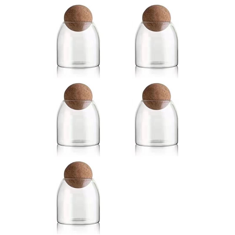 Food Storage Glass Round - ABGR-5X Bottiglie in vetro trasparente, contenitori