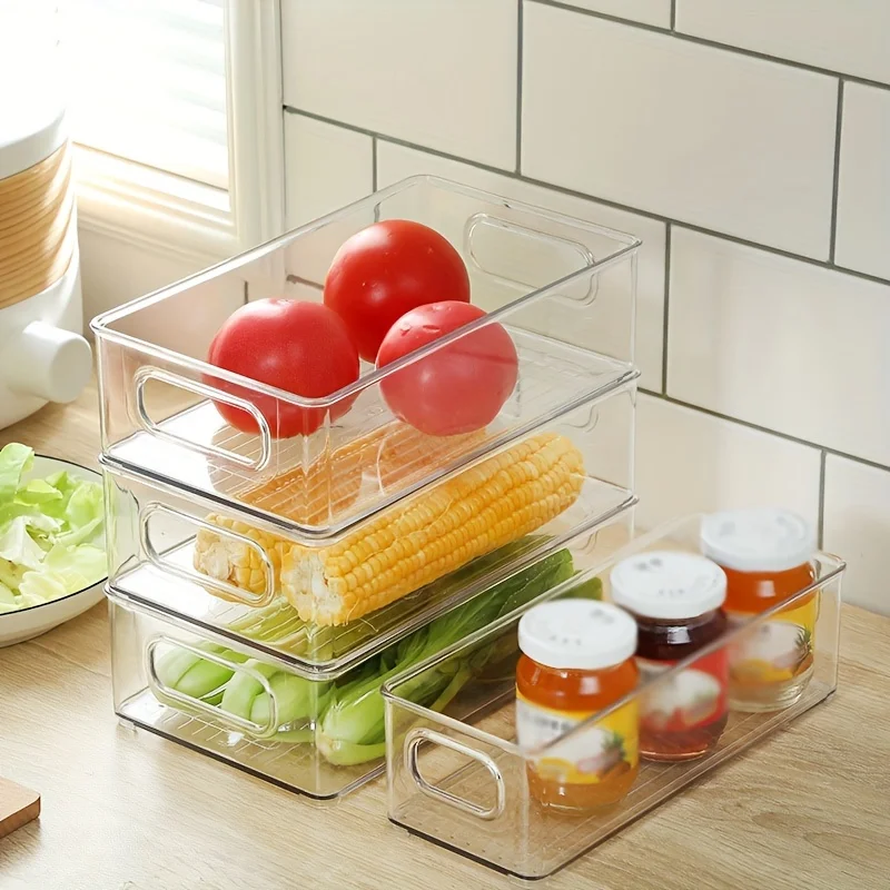 Food Storage Handling - Contenitore Trasparente per Frigorifero con Manico,
