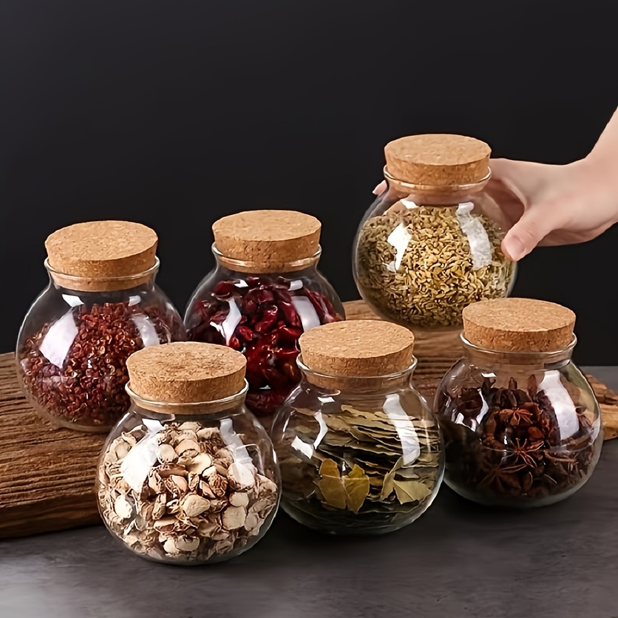Food Storage Glass Round - Contenitore portaoggetti in vetro trasparente da