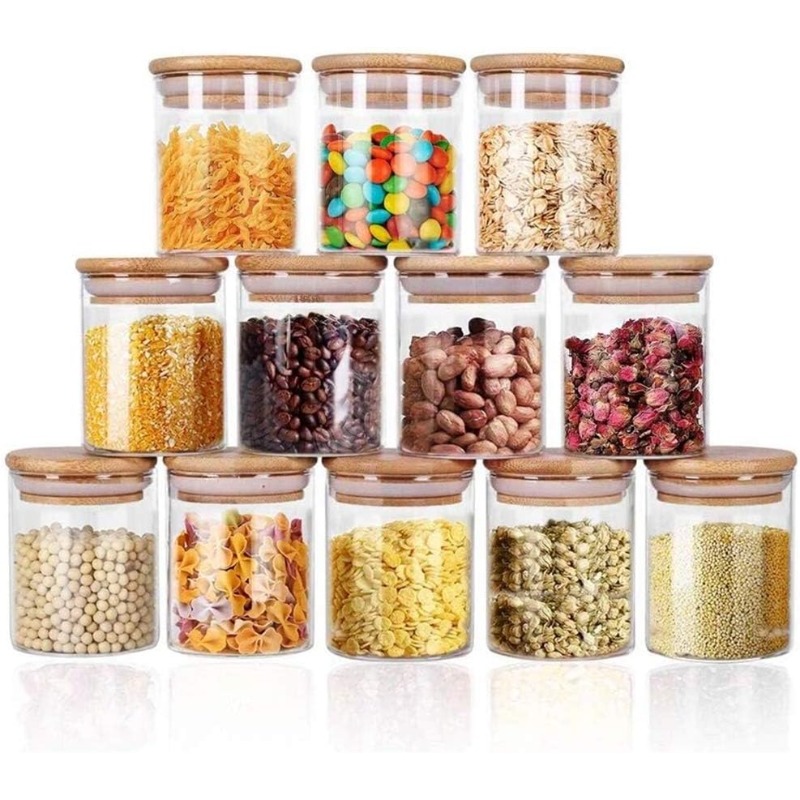 Airtight Cereal Jar - Set di 12 vasetti di vetro