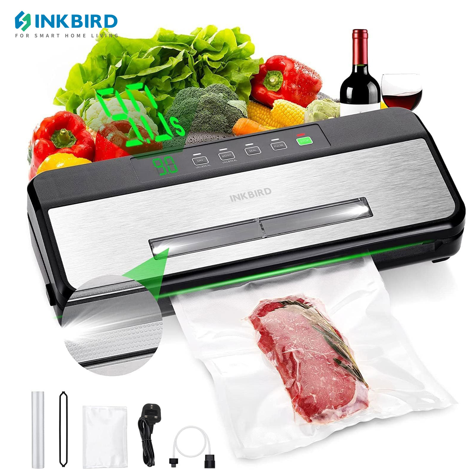 Food Storage Vacuum Sealer Machine - INKBIRD 3° Sigillatrice sottovuoto con Starter