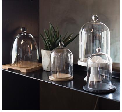 Food Storage Glass Round - Piatto per torta con copertura in