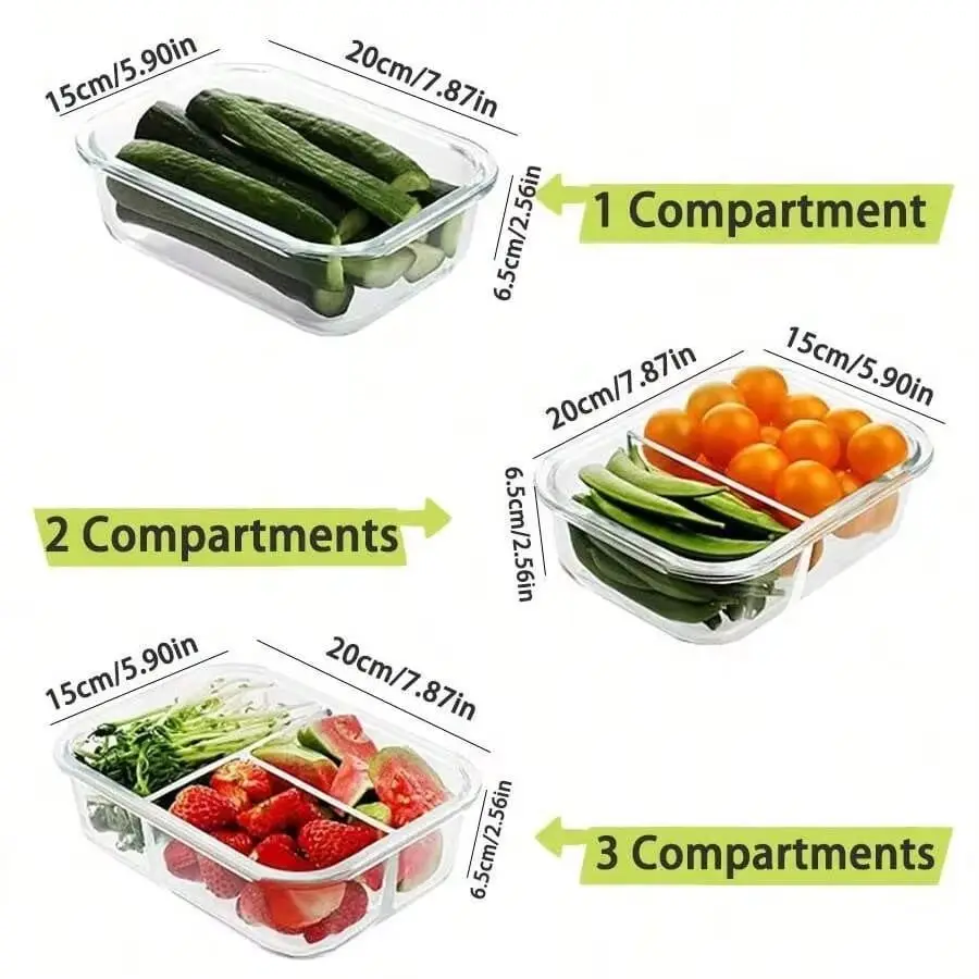 Glass Meal Prep Container - Contenitore per alimenti yesGlass con coperchio,