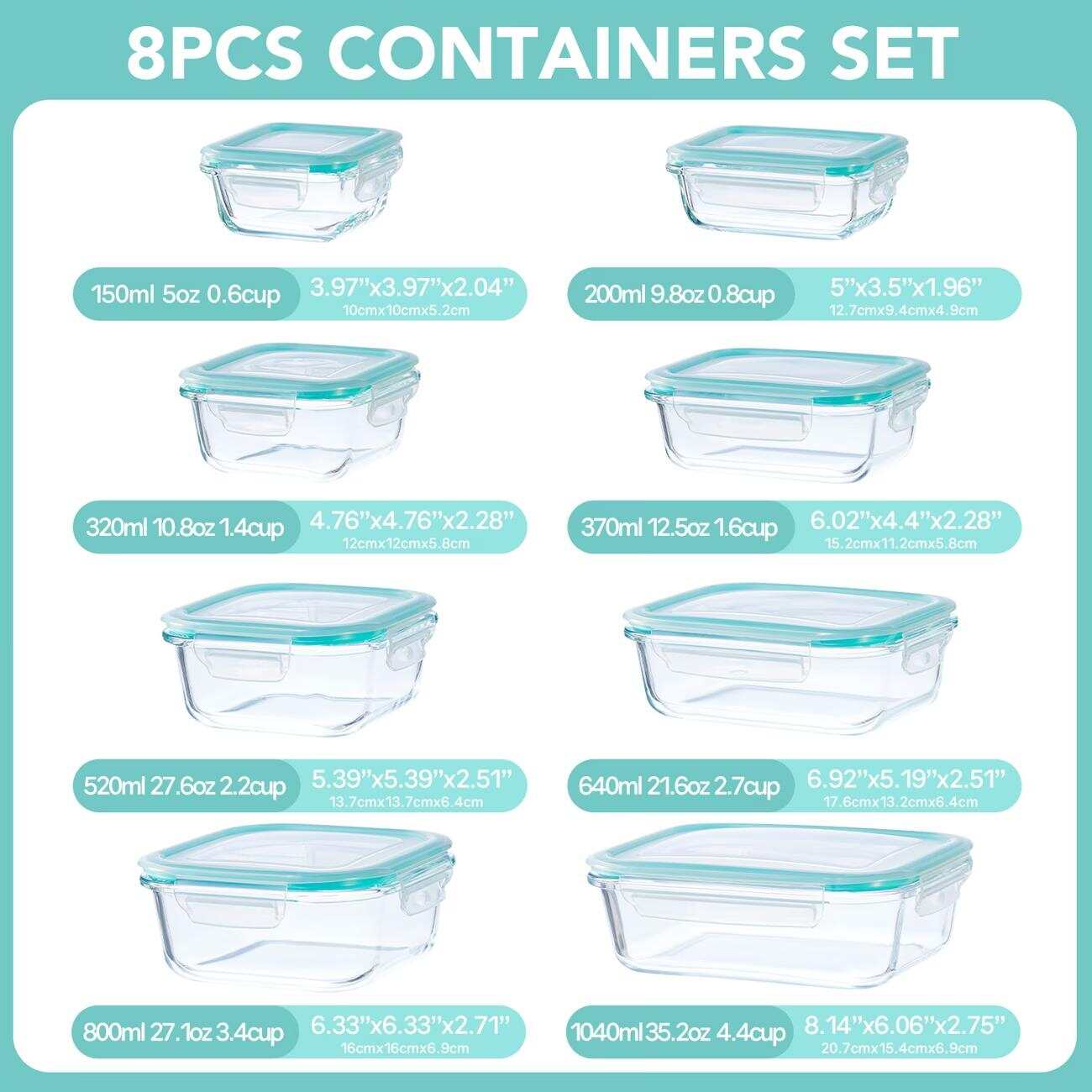 16 contenitori in vetro sigill - Glass Meal Prep Container recensione e prezzo